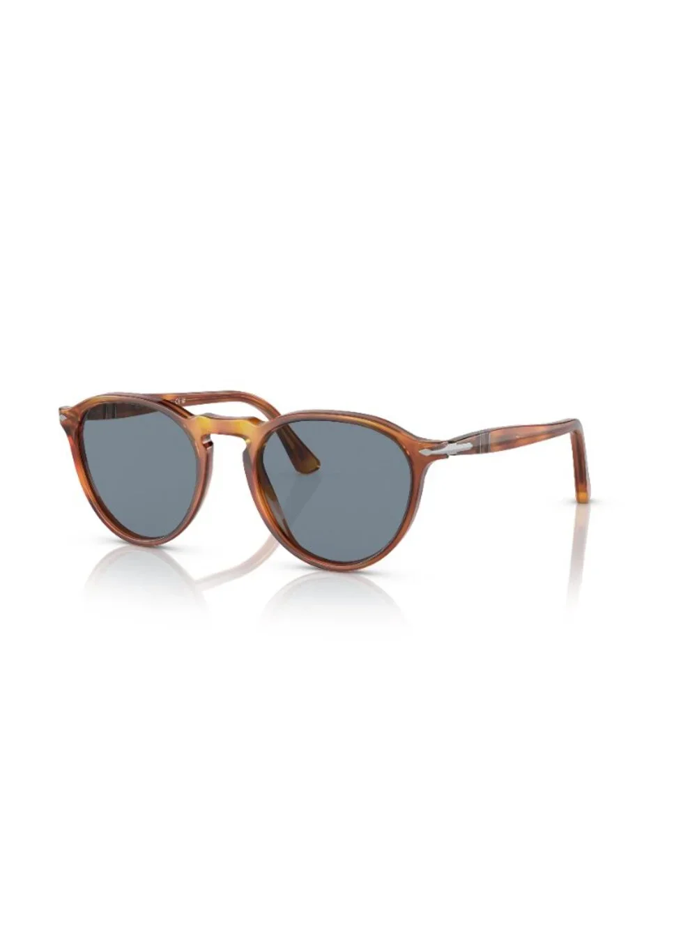 New Persol Unisex Sunglasses Brown Blue Lens Acetate Frame PO3286S 96 56 53